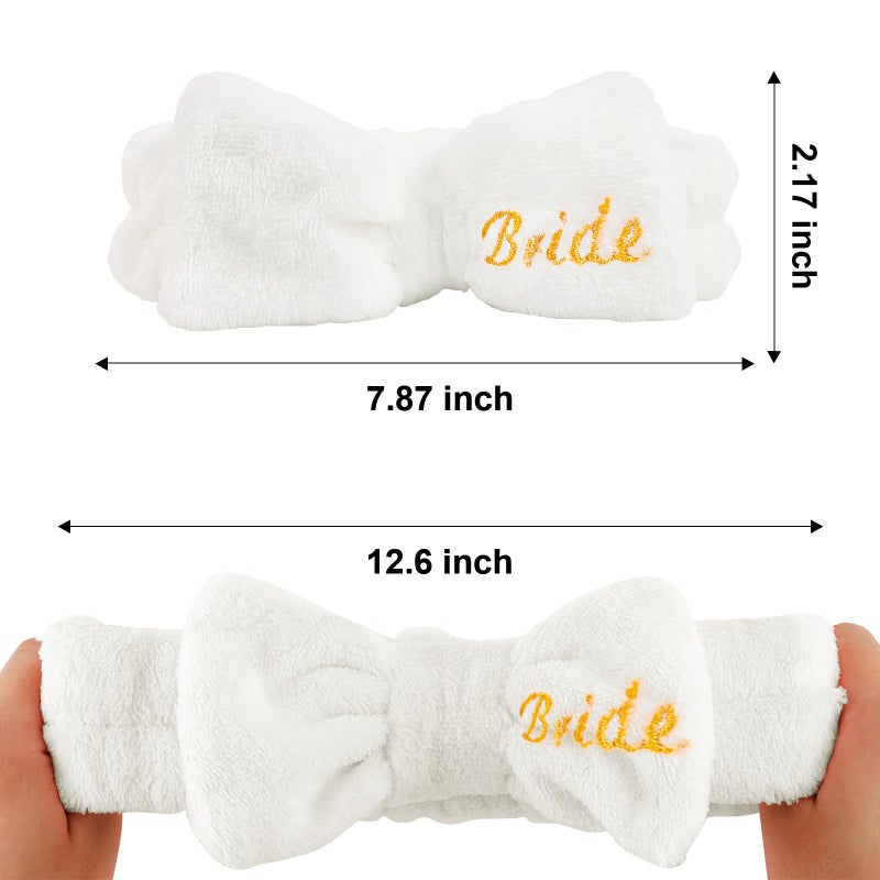 Semato Bachelorette Party Favor Set Bride & Bridesmaid Spa Headband for Women Gifts Party Supplies (1 bride+ 7 blue dot) - Image 3