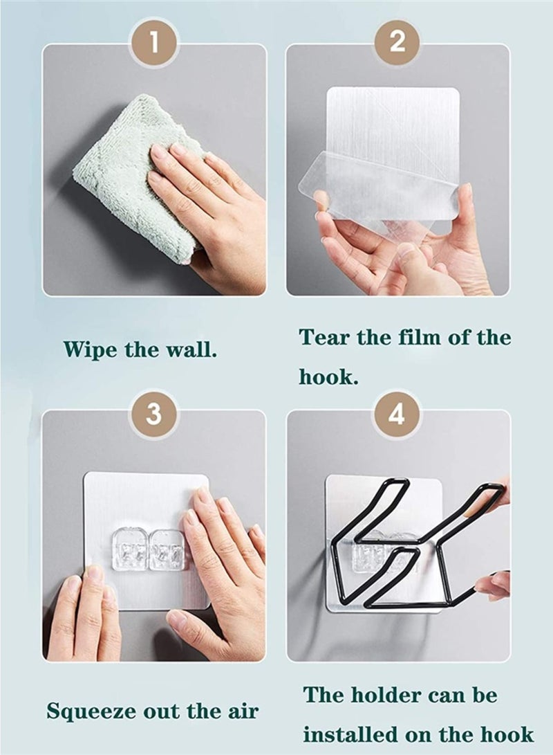 Luckam 1 Hair Dryer Holder Wall Mount No Drilling Hair Dryer Holder Stainless Steel Hair Styling Tool Storage Box Self Adhesive Hair Dryer Holder Fits Most Hair Dryers Silver - Image 5