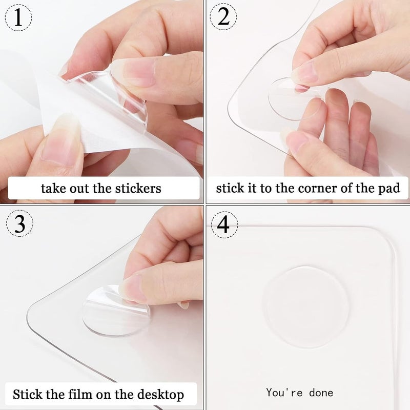 KASTWAVE Clear Desk Mat Non-Slip PVC Desk Pad with Rounded Edges, Heat Resistant & Waterproof Protector for Home and Office, Anti-Slip Desk Cover Writing Surface, 23.6" x 15.7" - Image 3