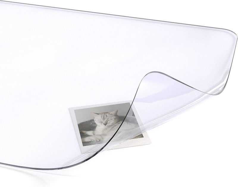 KASTWAVE Clear Desk Mat Non-Slip PVC Desk Pad with Rounded Edges, Heat Resistant & Waterproof Protector for Home and Office, Anti-Slip Desk Cover Writing Surface, 23.6" x 15.7" - Image 2