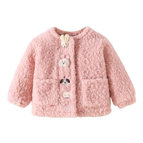 Hopscotch Girls Polyester Waist Length Jackets in Pink Color For Ages 4-5 Years - Image 1