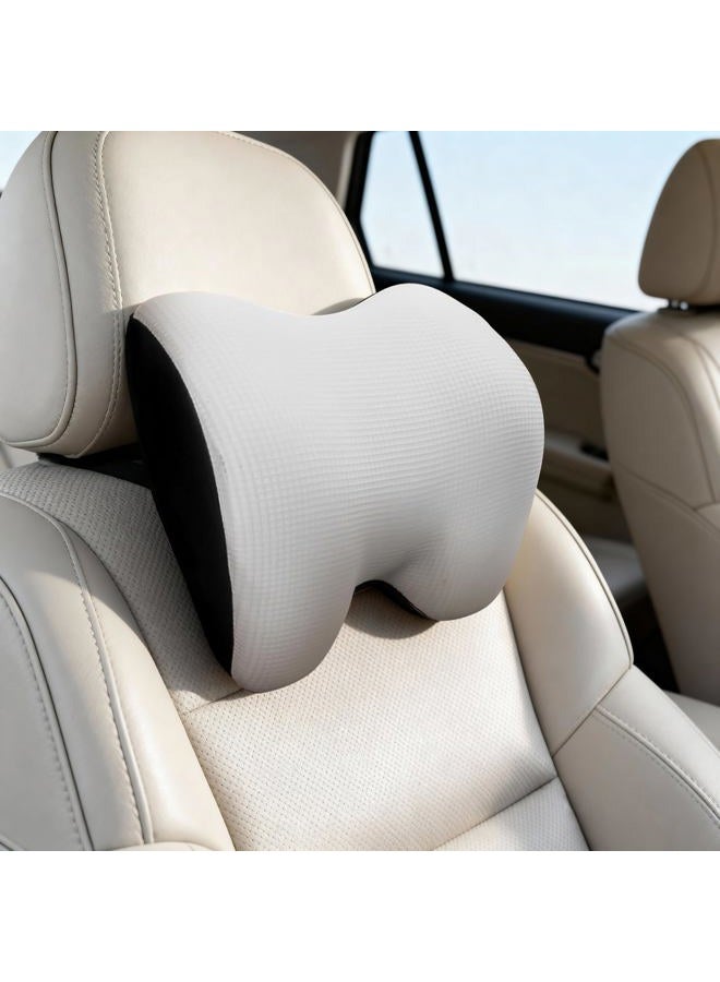 SPRFUFLY Make Comforting Car Headrest Pillow, Car Pillow for Driving with Adjustable Strap, 100% Memory Foam Neck Cushion, Breathable Removable Cover & Ergonomic Design - Car Neck Pillow(Moonlight-Silver, 1PC) - Image 1