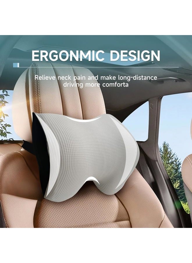 SPRFUFLY Make Comforting Car Headrest Pillow, Car Pillow for Driving with Adjustable Strap, 100% Memory Foam Neck Cushion, Breathable Removable Cover & Ergonomic Design - Car Neck Pillow(Moonlight-Silver, 1PC) - Image 4