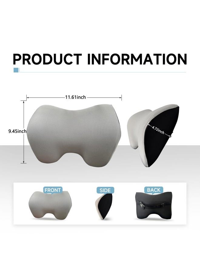 SPRFUFLY Make Comforting Car Headrest Pillow, Car Pillow for Driving with Adjustable Strap, 100% Memory Foam Neck Cushion, Breathable Removable Cover & Ergonomic Design - Car Neck Pillow(Moonlight-Silver, 1PC) - Image 2