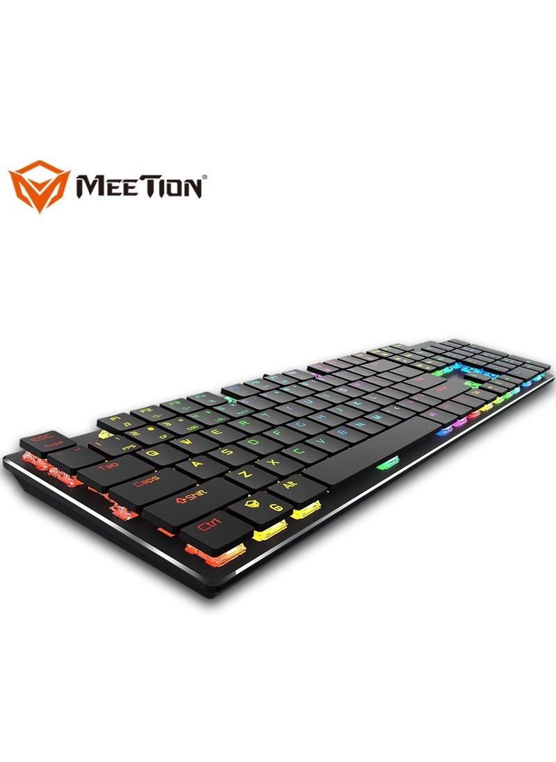 Meetion MEETION MK80 Ultrathin Mechanical RGB backlit full keys anti-ghosting ultrathin chocolate keycaps Mechanical Blue Switch Gold-Plating USB Best Gaming Keyboard  - Image 4