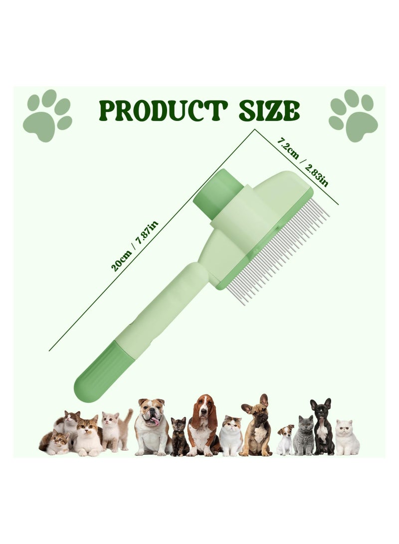 مشط إزالة الشعر الحيوانات الأليفة مشط البراغيث, 2025 فرشاة تربية القط الجديدة, فرشاة القط مع زر الإفراج, مشط الشعر القط إزالة السحب, لوازم تربية القط, فرشاة القط للقطط الشعر القصير والطويل (الأخضر) - Image 2