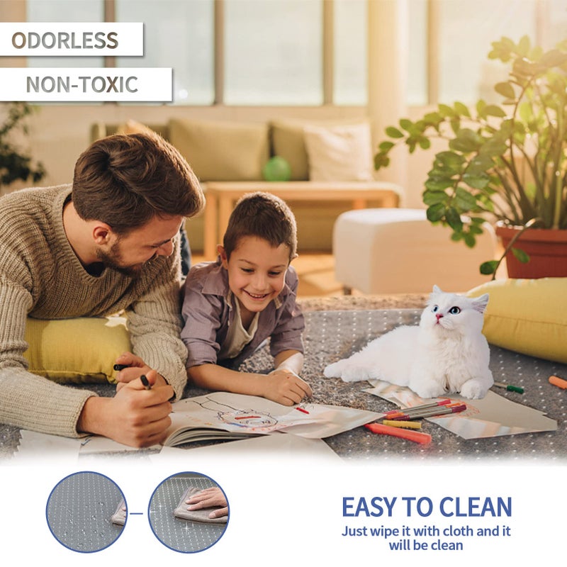 Amyracel Clear Chair Mat for Low Pile Carpet, 53'' x 45'' Thick Computer Desk Chair Mat for Carpeted Floors, Easy Glide Plastic Floor Mat for Office Chair on Carpet Protection (45'' x 53'' with Lip) - Image 4