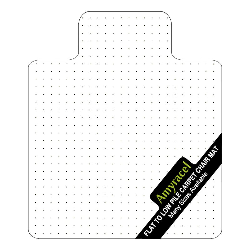 Amyracel Clear Chair Mat for Low Pile Carpet, 53'' x 45'' Thick Computer Desk Chair Mat for Carpeted Floors, Easy Glide Plastic Floor Mat for Office Chair on Carpet Protection (45'' x 53'' with Lip) - Image 1