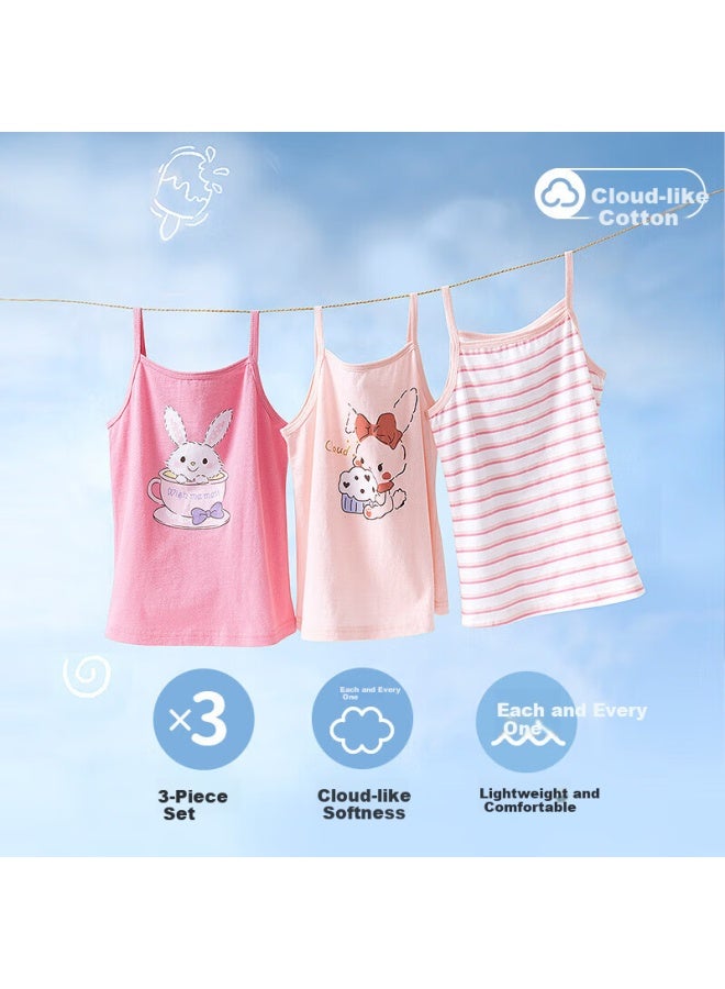 Top melon Ding Guagua Girls' Cotton A-class Children's Vest Innerwear Bottoming Vest Girls' Sling Top 6404 140 - Image 2