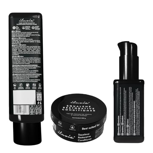 iluvia Complete Professional System- iluvia Hard Water Shampoo 200 Ml & Squalene Restorative Conditioner 200g & Intensive Hair Care Liquid 50ml - Image 2