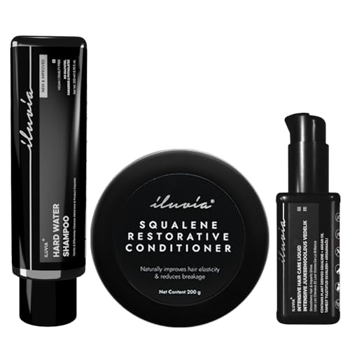 iluvia Complete Professional System- iluvia Hard Water Shampoo 200 Ml & Squalene Restorative Conditioner 200g & Intensive Hair Care Liquid 50ml - Image 1