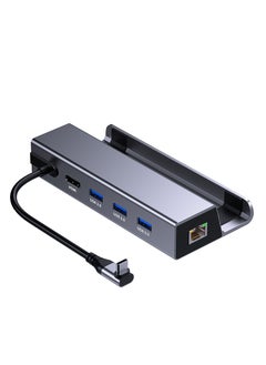 Docking Station, 6-in-1 Dock with HDMI 2.0 4K@60Hz, Gigabit Ethernet, 3 USB 3.0 and 100W USB C Charging Port for Steam Deck and Asus Rog Ally
