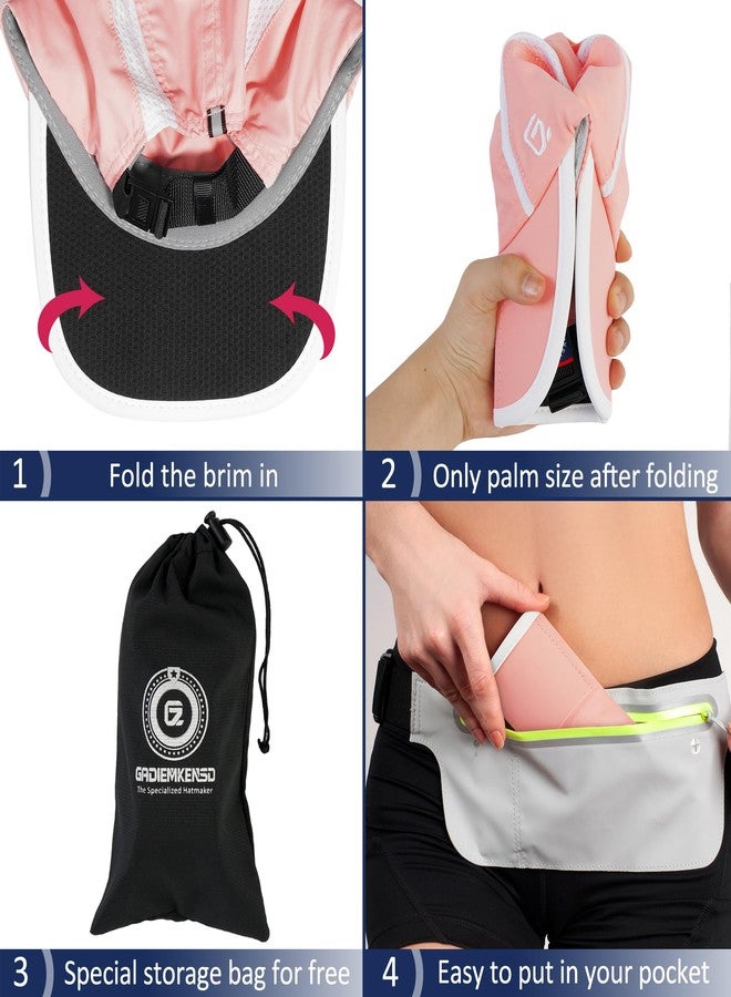 جادمكيندز قبعة GADIEMKENSD النسائية القابلة للطي والخفيفة، سريعة الجفاف، فائقة النحافة، غير مُهيكلة، بتقنية رياضية، مزودة بحماية عاكسة من الأشعة فوق البنفسجية بدرجة 50+، قبعة بيسبول، قبعة تبريد مناسبة للشاطئ والتنس والسفر والمشي لمسافات طويلة والجولف، لون وردي - Image 5