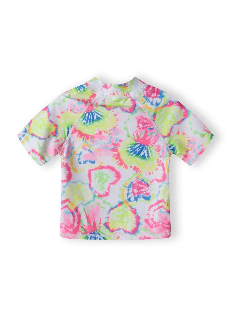 MINOTI Girls' 2-Piece Rash Guard Swimsuit Set – Neon Tie-Dye Top & Shorts - Image 5