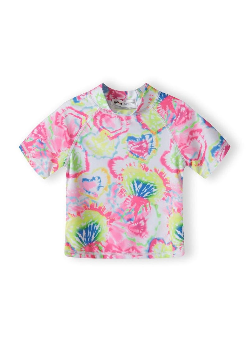 MINOTI Girls' 2-Piece Rash Guard Swimsuit Set – Neon Tie-Dye Top & Shorts - Image 4
