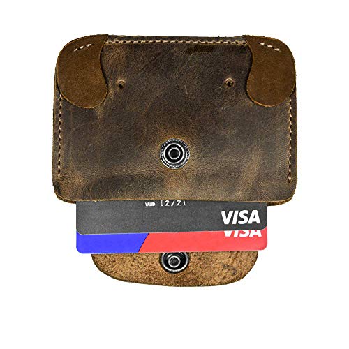 Hide & Drink, Leather Dog Wallet/Coin Pouch/Purse/Accessories/Card Holder/Cute Wallet, Handmade :: Bourbon Brown - Image 4