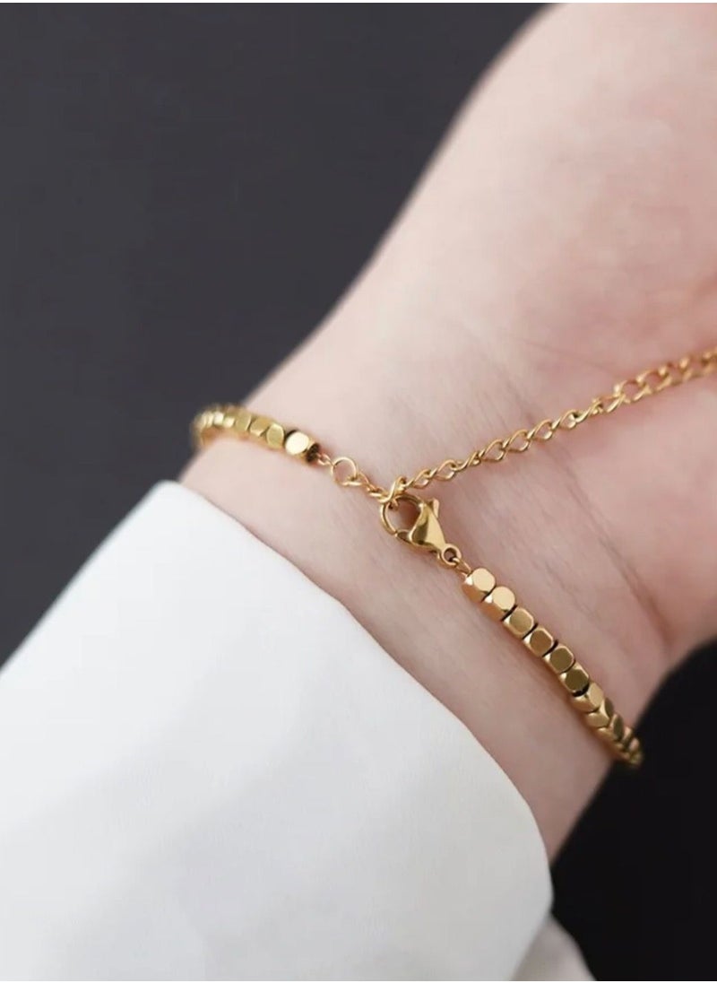 Jewelry 4You - 18k Gold Plated Stainless Steel Bracelet For Women - Image 1