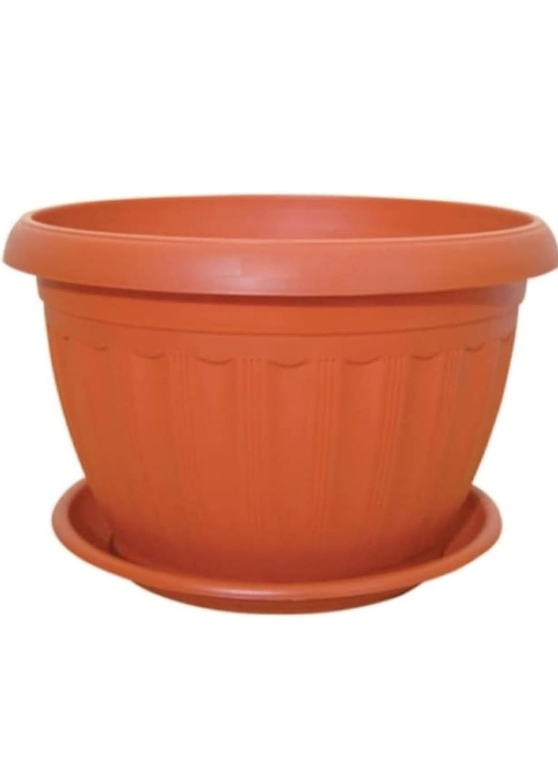 Generic Planter Plastic Round Pot, Brown , 30 cm - Image 1