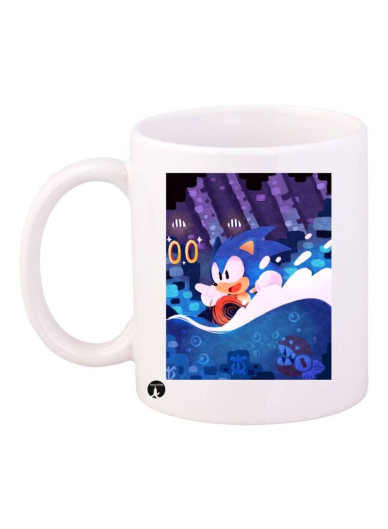 RKN Sonic Video Video Game Printed Mug Blue/White Standard Size
