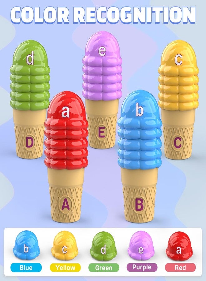 Dreamon Ice Cream Color Sorting Toys for Toddlers, Montessori Learning Toys with ABC Letter Recognition Flash Cards for Preschool Kids (Alphabet) - Image 3