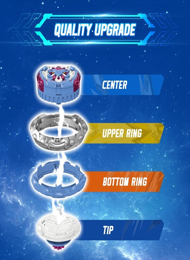 INFINITY NADO Battling Toys, Spinning Top and Sword Launcher Battle Set Toys for Kids, Battle Brust Sword Top Toys for 5 6 7 8 9 10 11 12 Year Old Boys, Gold Warrior Phoenix - Image 4