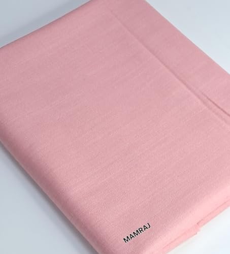 MAMRAJ Men's Premium Unstitched Cotton Blend || 2.5m || Fabric for Shirt ( Formal, Casual Wear.) (Pink), Solid - Image 2