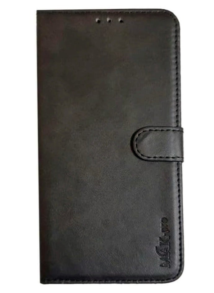 Wallet Flip Case Compatible with Realme C53 Made of PU Leather with Card Holder, Stand and Shockproof Phone Cover - Black  - Image 1