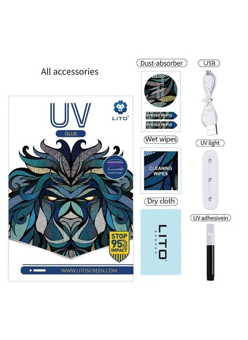 Lito Lito OnePlus 9 Pro/Oneplus 10 Pro/Oneplus 11/Oneplus 11 Pro/Reno 8T 5G/Find X5 Pro/Find X6 Premium UV Liquid Glue Tempered Glass Screen Protector with Edge to Edge Coverage  - Image 2