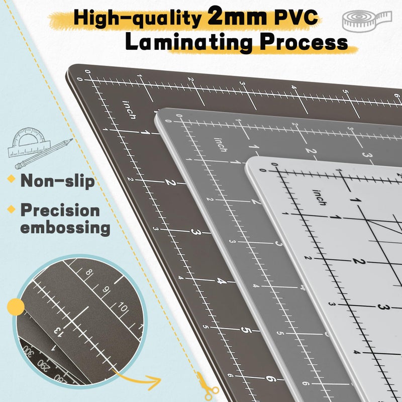 Idemeet Premium Self Healing Cutting Mat 18'' x 12'', A3 Non-slip Sewing Mat for Quilting, 5-Ply Rotary Cutting Board Double-Sided for Crafts Cutting Fabric Scrapbooking Modeling Projects, Espresso Brown - Image 4