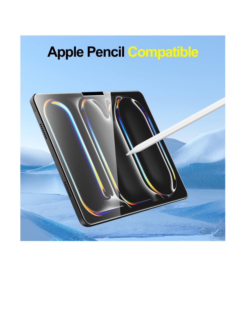2 Pack Tempered Glass Screen Protector for iPad Pro 13-Inch 2024 7th Generation, Ultra Sensitive, HD Screen Saver Protective Film Guard, Screen Protector Compatible with Face ID and Apple Pencil