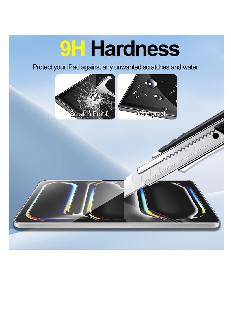 Excefore 2 Pack Tempered Glass Screen Protector for iPad Pro 13-Inch 2024 7th Generation, Ultra Sensitive, HD Screen Saver Protective Film Guard, Screen Protector Compatible with Face ID and Apple Pencil  - Image 5
