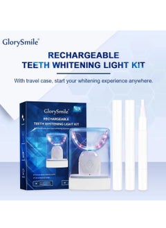 GlorySmile Rechargeable Teeth Whitening Light Kit LED Light Activated Whitening Kit with 3Pcs Teeth Whitening Gel Non-Sensitive Fast Teeth Whitener Remove Tea Coffee & Food Stain  - Image 5