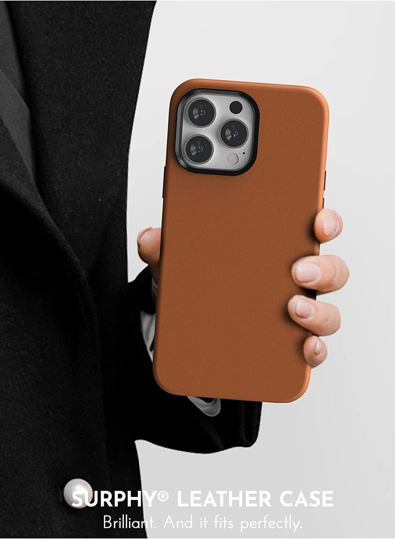 ELTRAZONE Leather Case Compatible with iPhone 14 Pro Max Case 6.7 inch, Premium PU Leather Phone Case Cover (with Metallic Buttons & Microfiber Lining) for iPhone 14 Pro Max (2022), Brown - Image 2