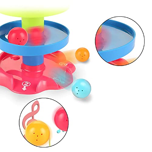 VGRASSP Rolling and Swirling Ramp Toy for Baby and Toddlers | 5 Layer Ball Drop Tower with 3 Colorful Plastic Rattle Balls | Stack-Drop-Roll Fun Toy - Color As Per Stock - Image 5