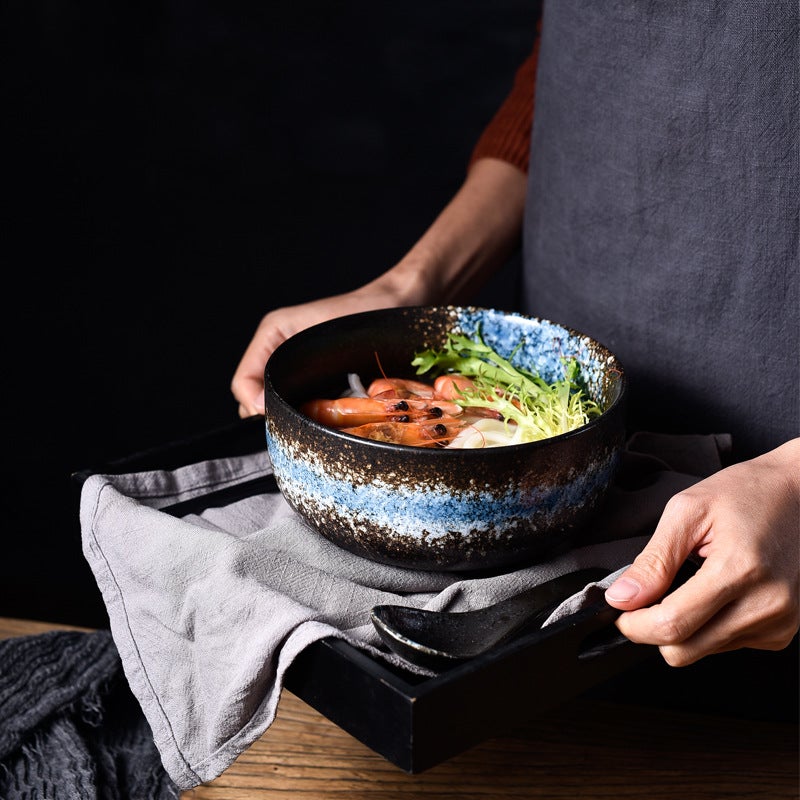 Japanese Ceramic Bowl With Lid Eating Set Single Noodle Bowl Creative Instant Noodle Bowl Personalized Color - Image 2
