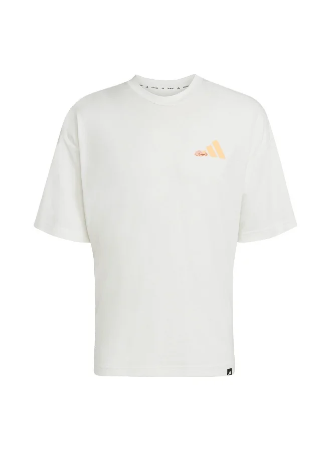 adidas Adidas Gfx Tee Joy Q3 White Graphic Tee (Short Sleeve) T-Shirts For Men