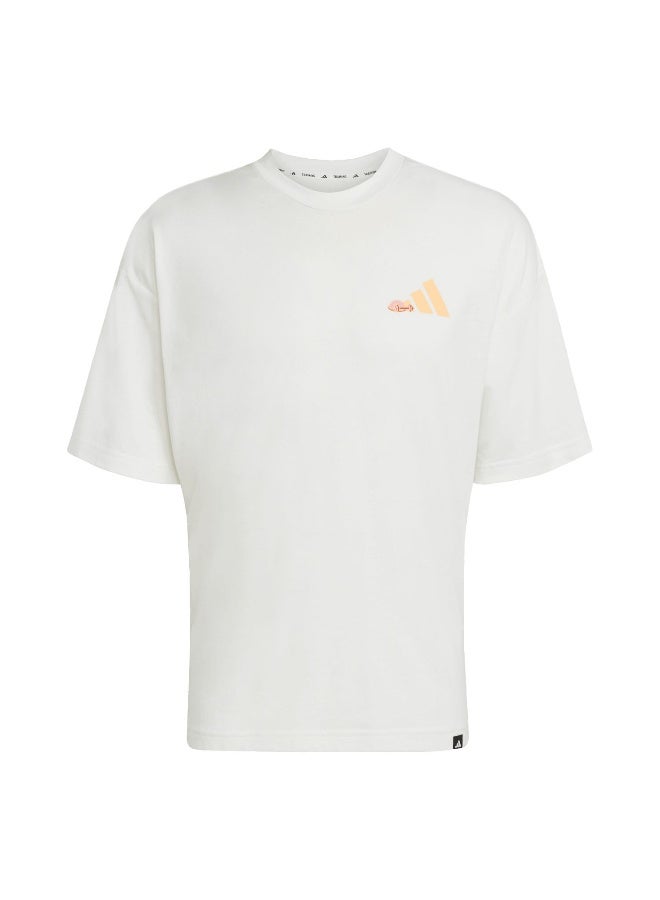 Adidas Adidas Gfx Tee Joy Q3 White Graphic Tee (Short Sleeve) T-Shirts For Men - Image 1