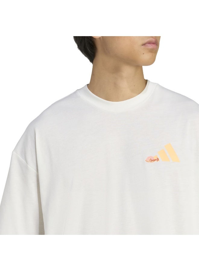 Adidas Adidas Gfx Tee Joy Q3 White Graphic Tee (Short Sleeve) T-Shirts For Men - Image 5