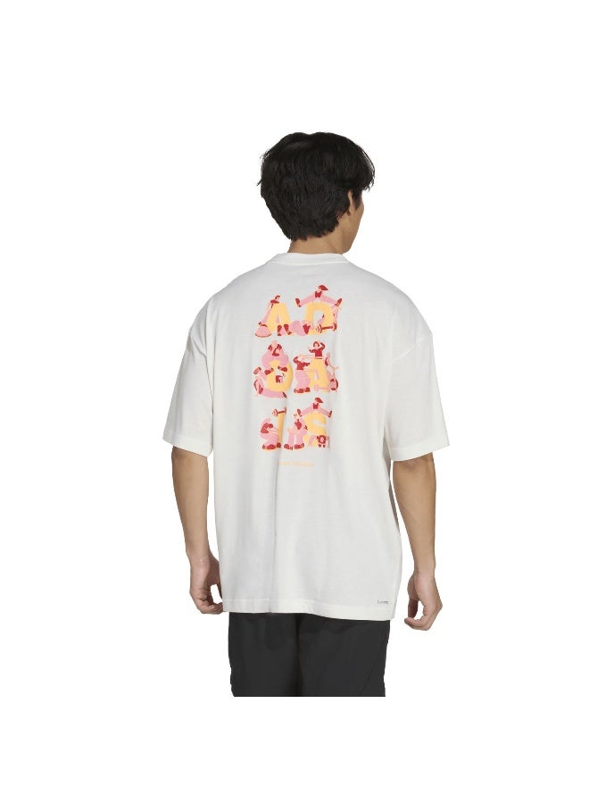 Adidas Adidas Gfx Tee Joy Q3 White Graphic Tee (Short Sleeve) T-Shirts For Men - Image 3