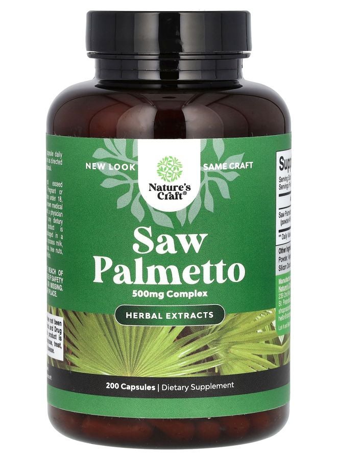 Nature's Craft ساو بالميتو 500 ملغ 200 كبسولة