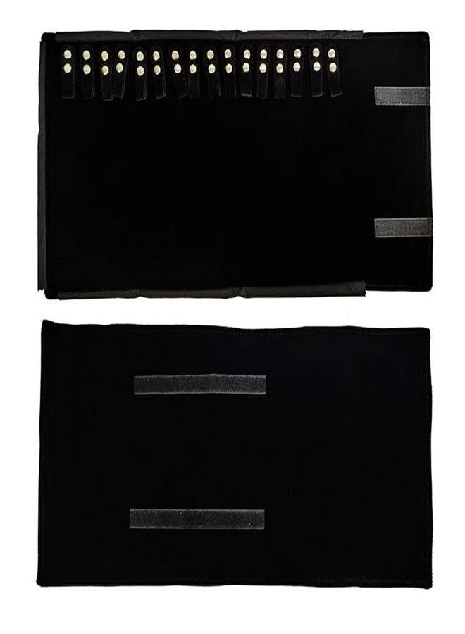 SCIKHEFT Velet Travel Jewelry Case Roll Bag Organizer for Necklace Bracelet Black Gray Velvet (Black Velvet) - Image 1