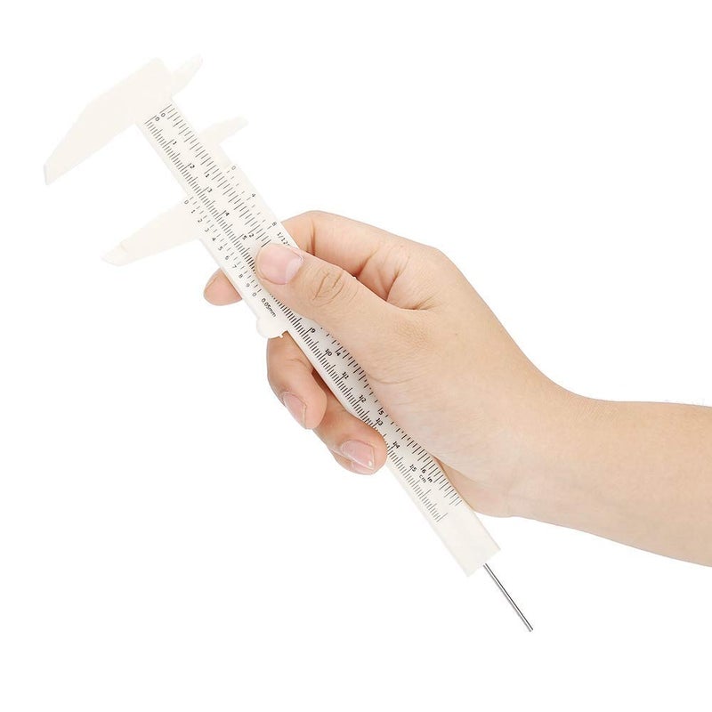 TMISHION Vernier Caliper Waterproof Plastic Eyebrow Permanent Makeup Ruler Students Experimental Measurement Tools For Permanent Makeup Tattoo Eyebrow Line Lip - Image 4