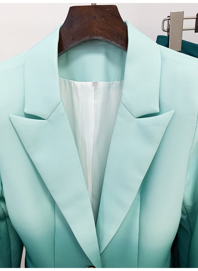 Madam Uniq Elegant Gradient Color Slim Fit Suit with Flared Trousers - Two-Piece Set - Image 4