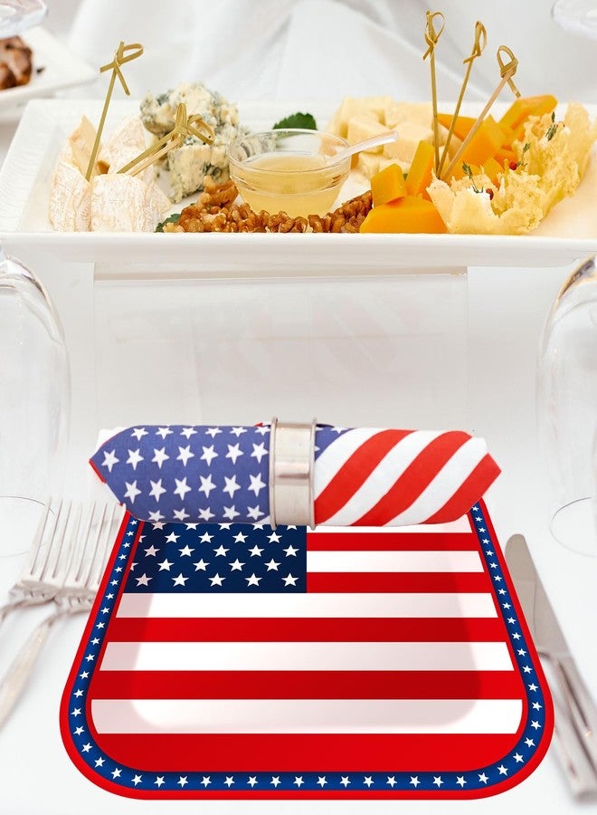 Whaline 40Pcs 9 Inch Patriotic Paper Plates American Flag Square Disposable Plates 4th of july Decoration Party Tableware Dinnerware for Independence Day Birthday Party Supplies Table Decor - Image 4