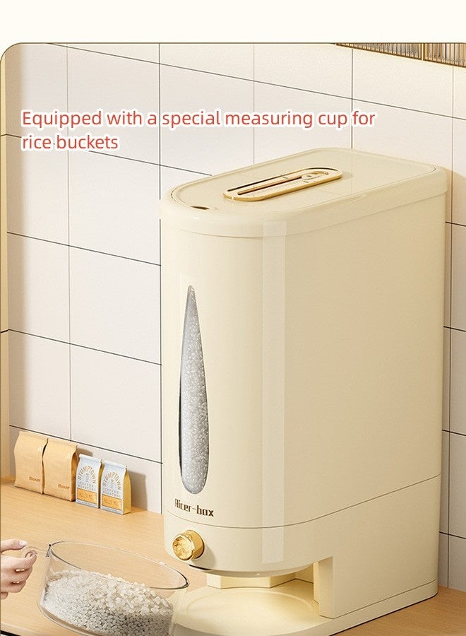 JCB CHIC حاوية الأرز، موزع الأرز، حاوية تخزين الأرز، حاوية تخزين الأرز، دلو أرز محكم الإغلاق مقاوم للرطوبة، دلو أرز جاف لحبوب الطعام الجافة لحفظ الأرز في المطبخ، خالٍ من مادة BPA (ZC-8510-1- 10 كجم) - Image 5