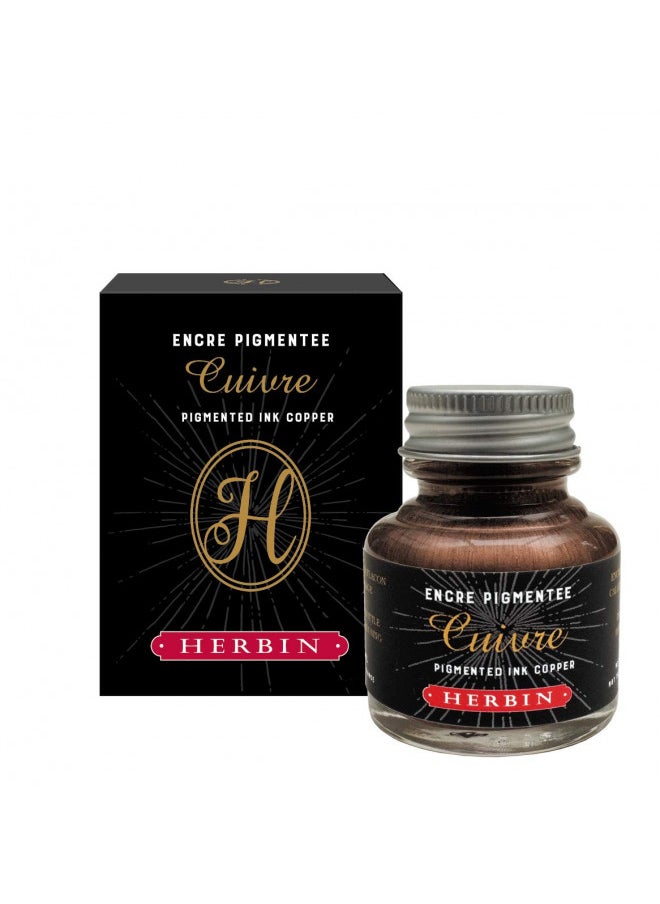 Herbin 13506T - Bottle of pigmented Ink for Fountain pens 30 ml, Copper