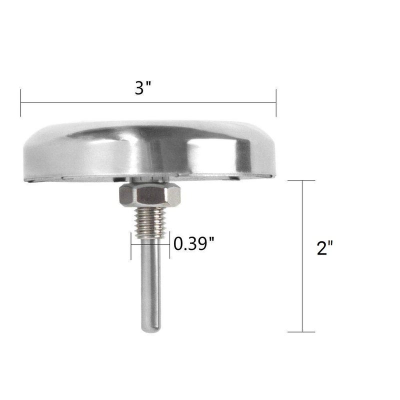 GasSaf 3" BBQ Temperature Gauge Thermometer Replacement for Master Forge, Cuisinart, Backyard, Uniflame and Other Gas Grill, Stainless Steel High Temperature Heat Indicator -100F to 1000F - Image 2