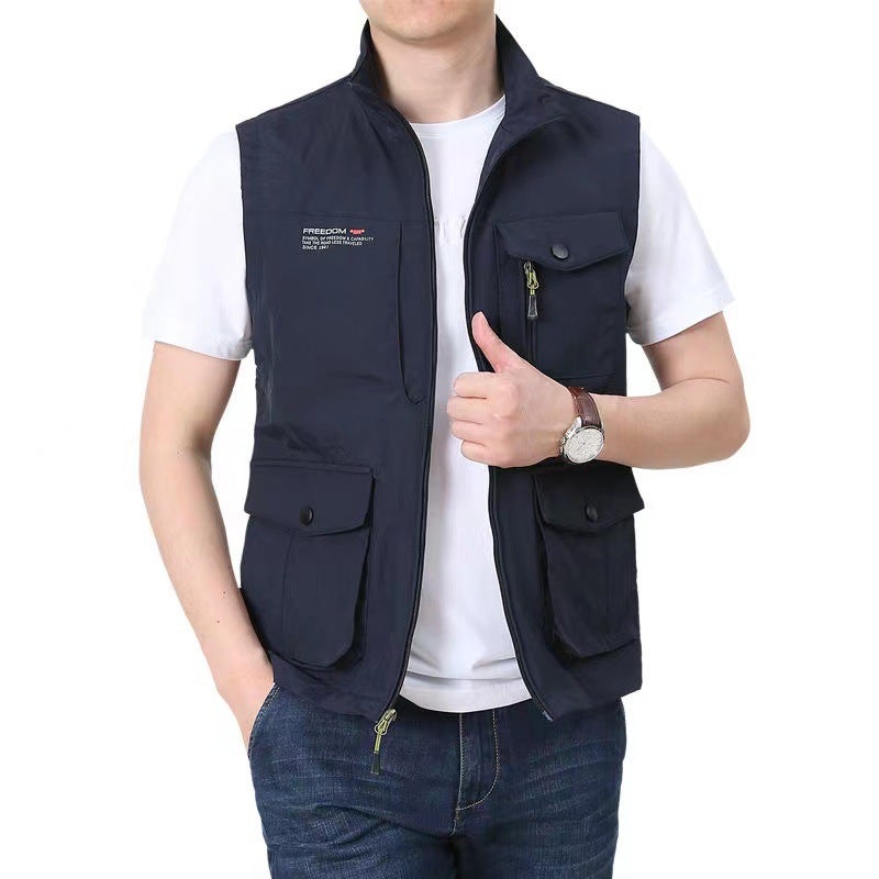 'S Popular Outdoor Vest Men'S Multi-Bag Quick-Drying Vest Japanese And Korean Military Workwear Functional Waistcoat Jacket - Image 5