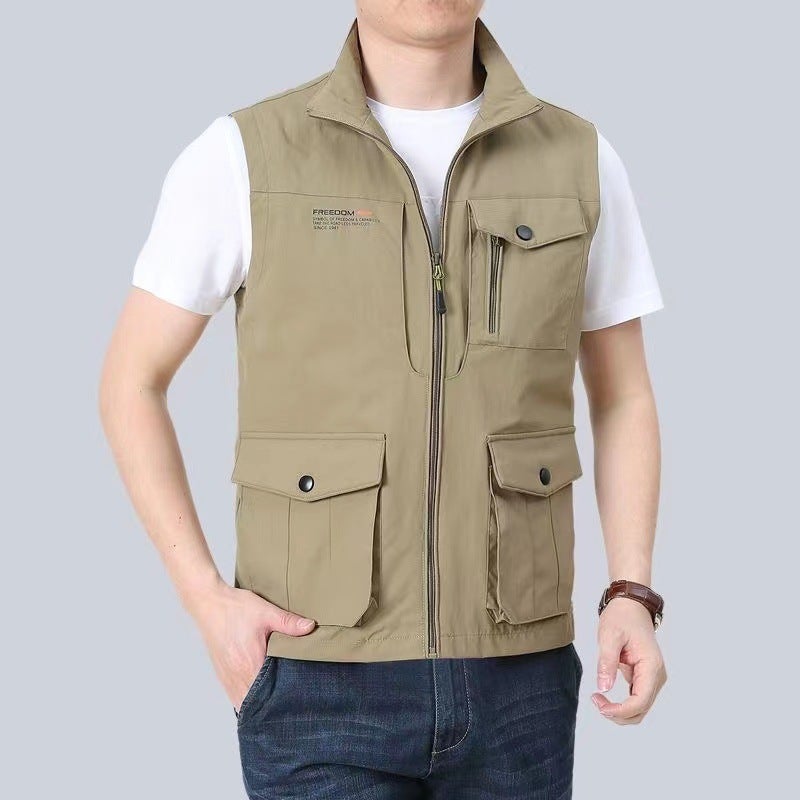 'S Popular Outdoor Vest Men'S Multi-Bag Quick-Drying Vest Japanese And Korean Military Workwear Functional Waistcoat Jacket - Image 2