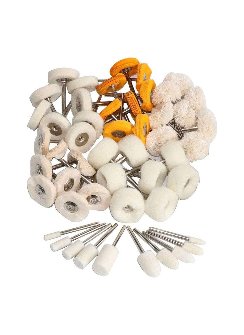 DIY Crafts DIY Crafts CTDIYHI32787 1 inch Polishing Buffing Wheel Set for DremelWool Felt Cotton Mounted 3mm Shank for Rotary Tool  - Image 1